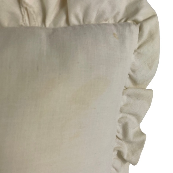 Vintage Boho Handmade Floral Embroidered Cream Accent Pillow 12” Cottage-core - Picture 14 of 16